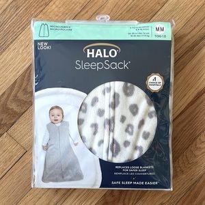 Halo Micro-Fleece SleepSack Wearable Blanket Sz. Medium (6-12m) in Pink Leopard